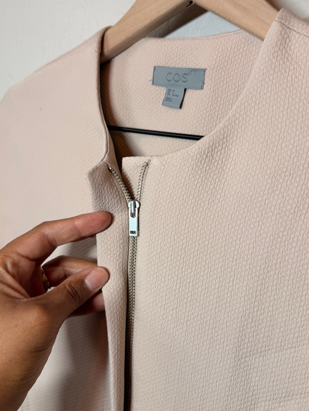 COS Short Sleeve Zip Up Blazer Jacket Size 2 - Picture 4 of 6